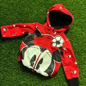 Disney Minnie Mouse Zip Up Hooded Sweatshirt